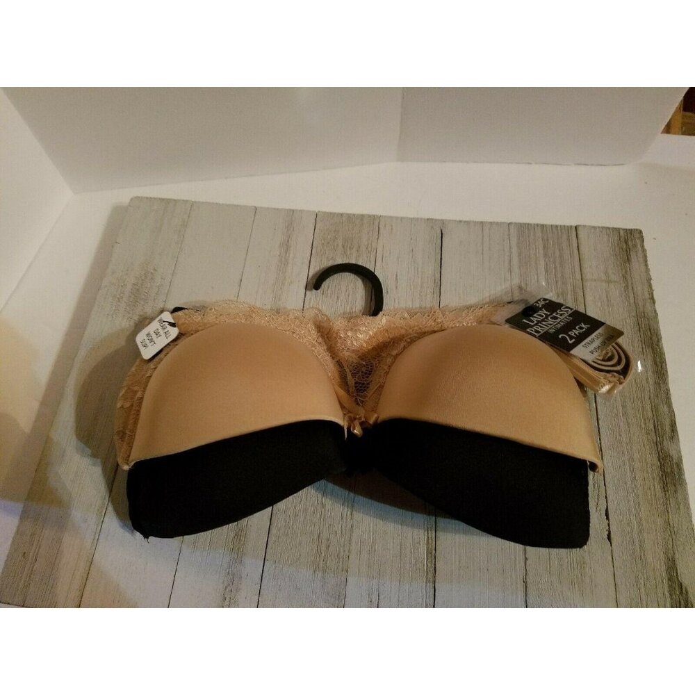 Lady Princess Size 34C 2-Pack Underwire Strapless Push Up Bras Women's